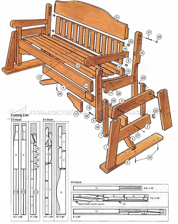 a wooden bench with plans for it