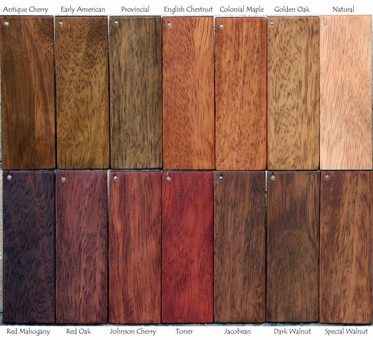 the different colors of wood are shown in this chart