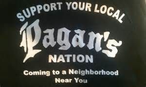 the back of a black shirt that says, support your local pagan's nation coming to a neighborhood near you