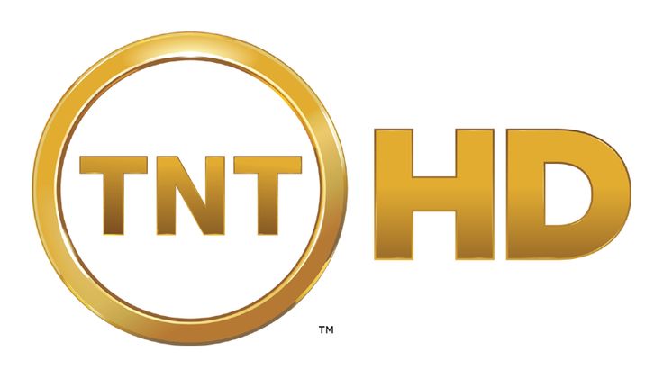 the tnt hd logo is shown in gold