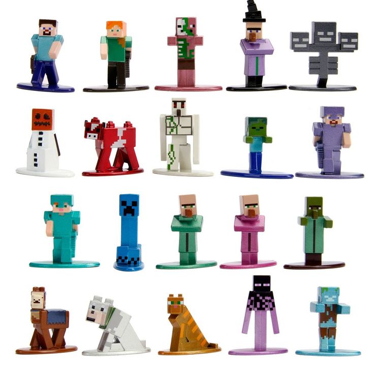 many different types of minecraft figurines are shown