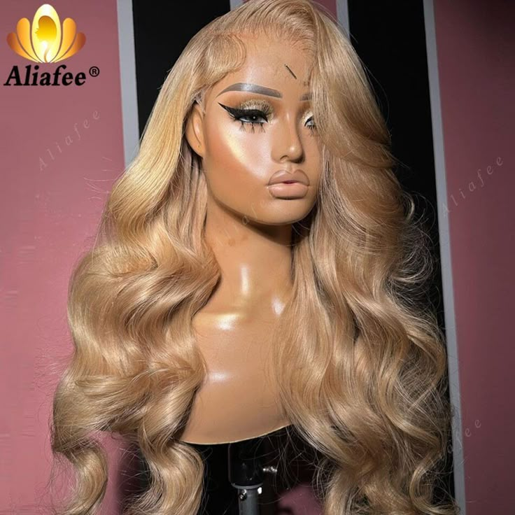 27 Blonde Wig, Honey Blonde Hair On Black Women Wig, Wig Color, Blonde Lace Front Wigs, Graduation Hairstyles, Human Wigs, Lace Front Human Hair, Body Wave Hair, Lace Closure Wig