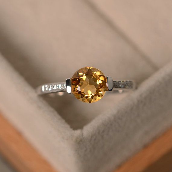 Citirne ring yellow quartz  sterling silver gemstone by LuoJewelry Yellow Citrine Ring, Original Engagement Rings, November Birthstone Ring, Gemstone Ring Silver, Yellow Quartz, Citrine Jewelry, London Blue Topaz Ring, Diamond Anniversary Rings, Citrine Ring