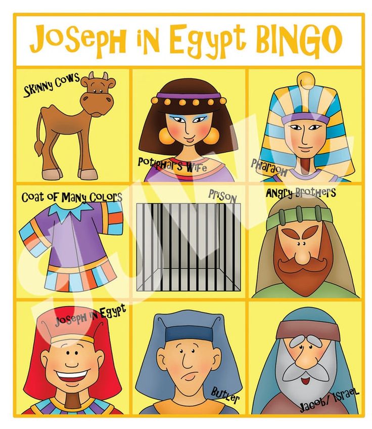 JOSEPH in Egypt BINGO Downloadable PDF Only - Etsy | Bijbelknutselwerk ...