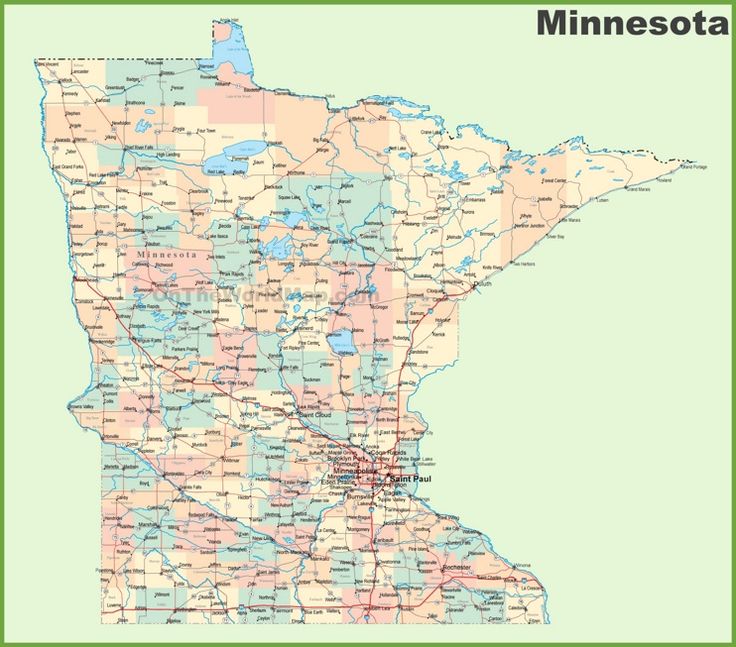 Road map of Minnesota with cities | Minnesota state, Poster pictures ...