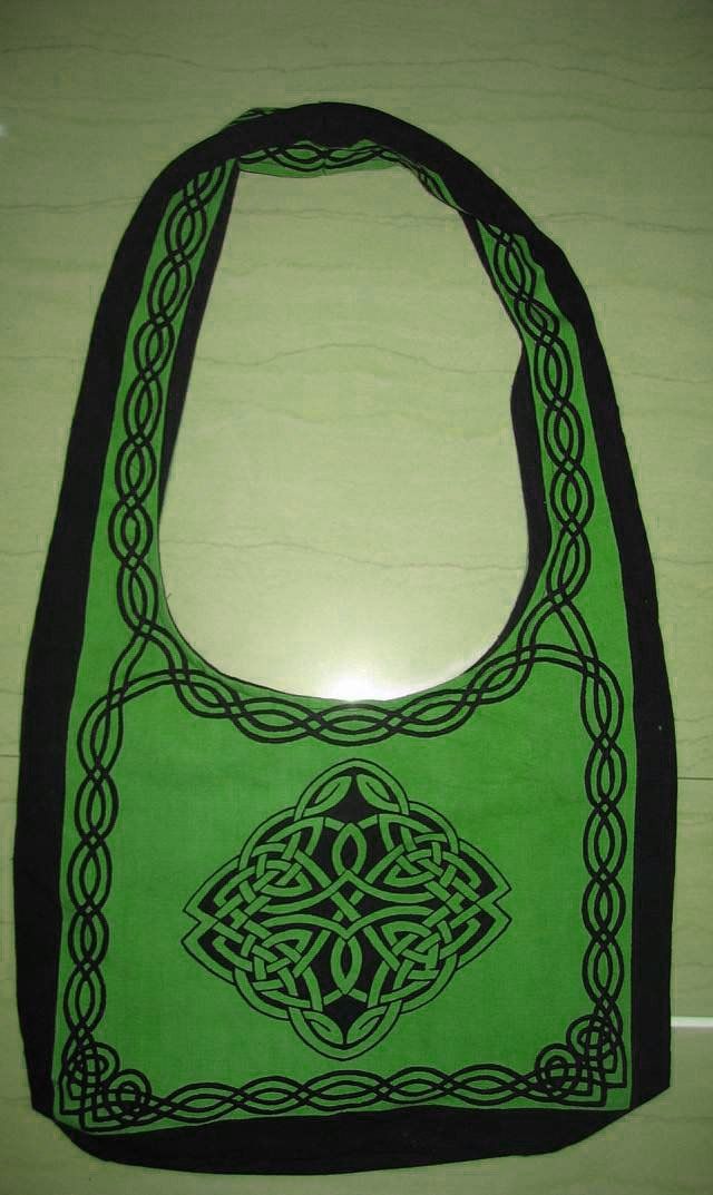 Cotton Celtic Hobo Bag for Shopping Work Tote Flat Bottom 15x12 inches - Sweet Us Floral Tablecloths, Celtic Mandala, Art Bags, Strong Shoulders, Design Bag, Paisley Tie, Celtic Design, Work Tote, Art Bag