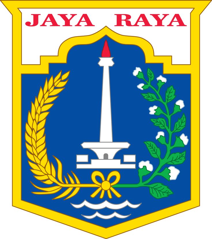 the coat of arms of jaya raya is shown in blue and yellow colors