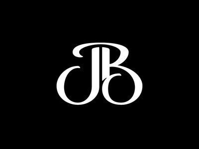 the letter b is made up of two letters, one in white and the other in black