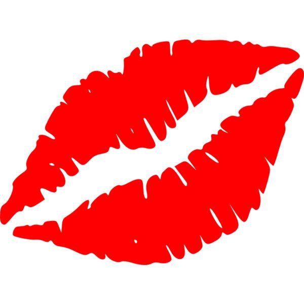 an orange lipstick imprint on a white background