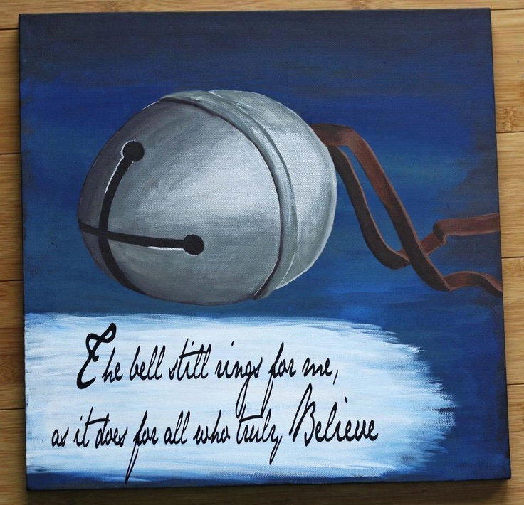 an acrylic painting of a bell with a quote on the front and bottom