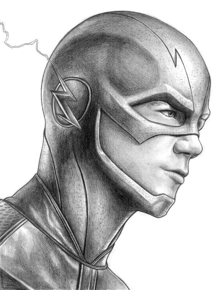 a pencil drawing of the flash from the tv series,'arrow man'by person