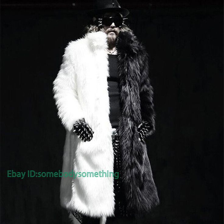 Mens Faux Fox Mink Fur Trench Outwear Hot Winter Warm Long Jacket Overcoat Party | eBay Long Winter Outerwear With Faux Fur Trim, Party Faux Fur Outerwear With Long Sleeves, Faux Fur Long Sleeve Outerwear For Party, Long Sleeve Faux Fur Outerwear For Parties, Faux Fur Long Sleeve Party Outerwear, White Long Sleeve Outerwear For Costume Party, Long Outerwear With Faux Fur Trim For Fall, Faux Fur Outerwear For Fall Party, Hooded Outerwear For Fall Costume Party