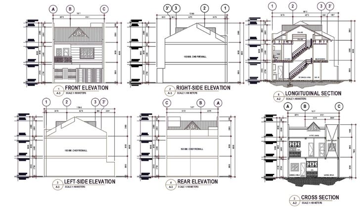 an architectural drawing shows the different sections of a house