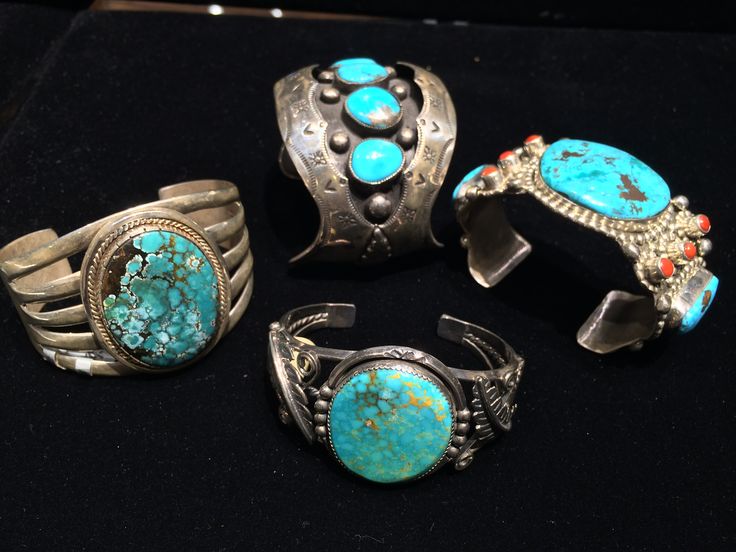 "- This listing is just for the one cuff that appears alone in the pictures... The others are also available in my shop in the section titled \"Fine Jewelry\". Please have a look... 1960's Navajo \"shadow box\" cuff, old vintage Native American Indian made sterling silver & turquoise multi stone cuff... with traditional silver stamp work, 2 raised leaves, 4 highly saturated pieces of blue turquoise... sculptural cuff tapers in & then back out... 5.25\" interior circumference plus 1.5\" g Southwest Jewelry Alltribes Indian Art, Antique Stamped Turquoise Jewelry, Vintage Stamped Turquoise Jewelry, Vintage Turquoise Stamped Jewelry, Stamped Rings, American Southwest, Turquoise Cuff, Vintage Navajo, Footwear Design Women