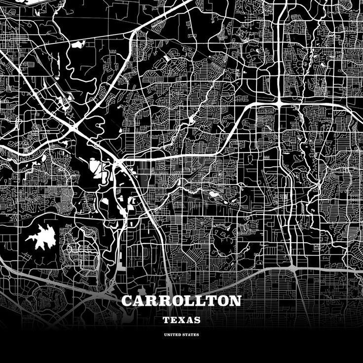 a black and white map of the city of carbolton, texas with streets