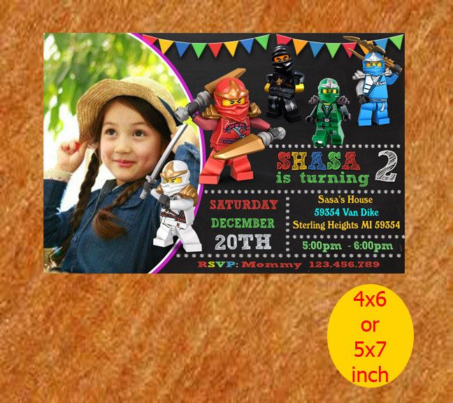 Ninjago Invitation / Ninjago Birthday / Ninjago Birthday Invitation ...