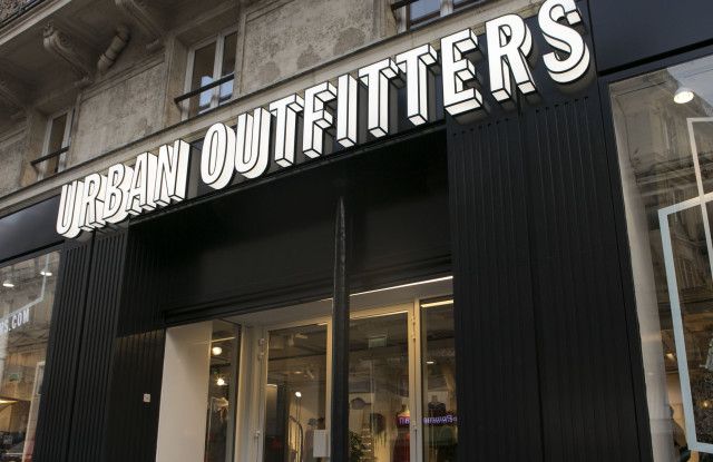 an urban outfitter's store front with the words urban outfitters on it