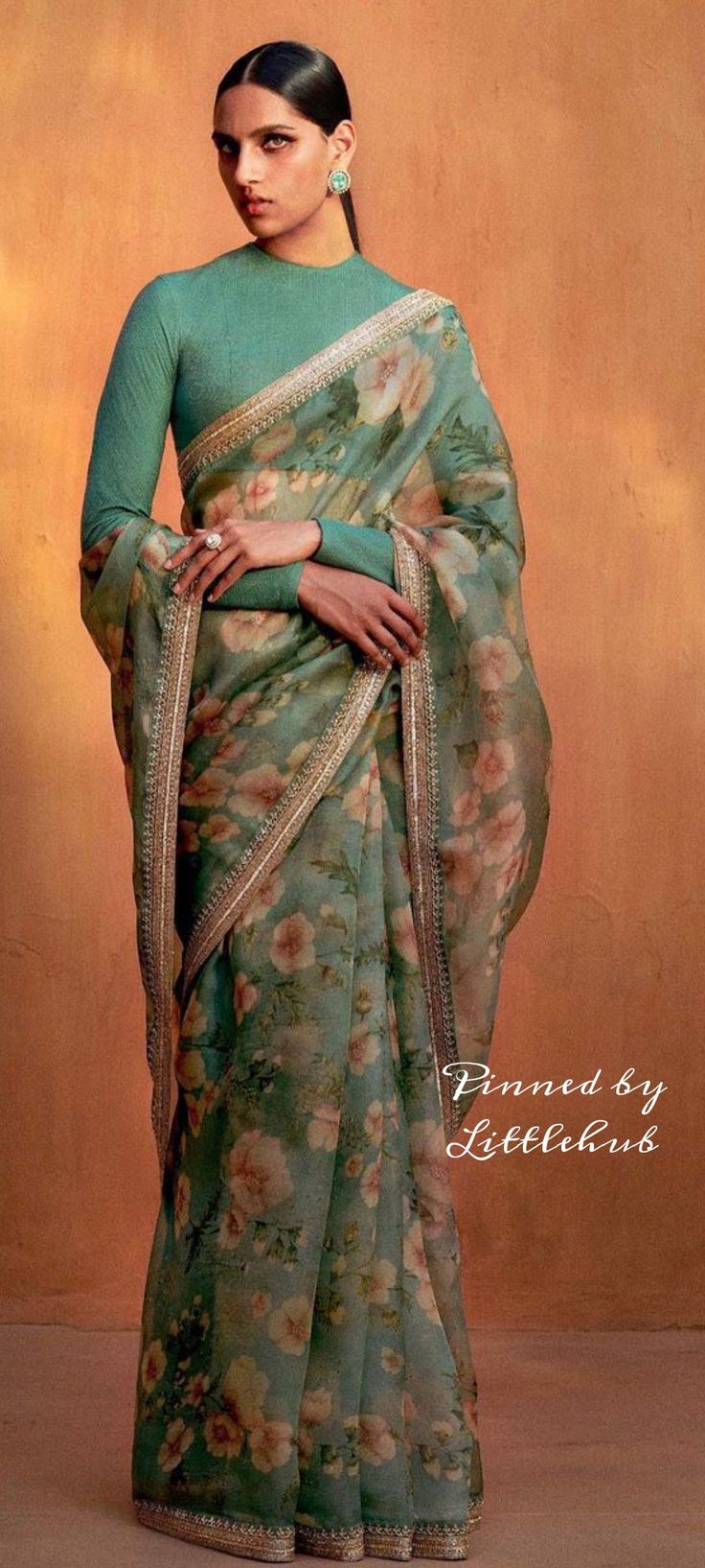 Pinterest@Littlehub || Sabyasachi ~ An exquisite clothing world Sabyasachi Sarees Floral, Sabyasachi Floral Saree, Sabyasachi Blouse, Sabyasachi Saree, Sabyasachi Collection, Ceremony Outfit, Floral Sarees, Saree Drape, Sabyasachi Sarees