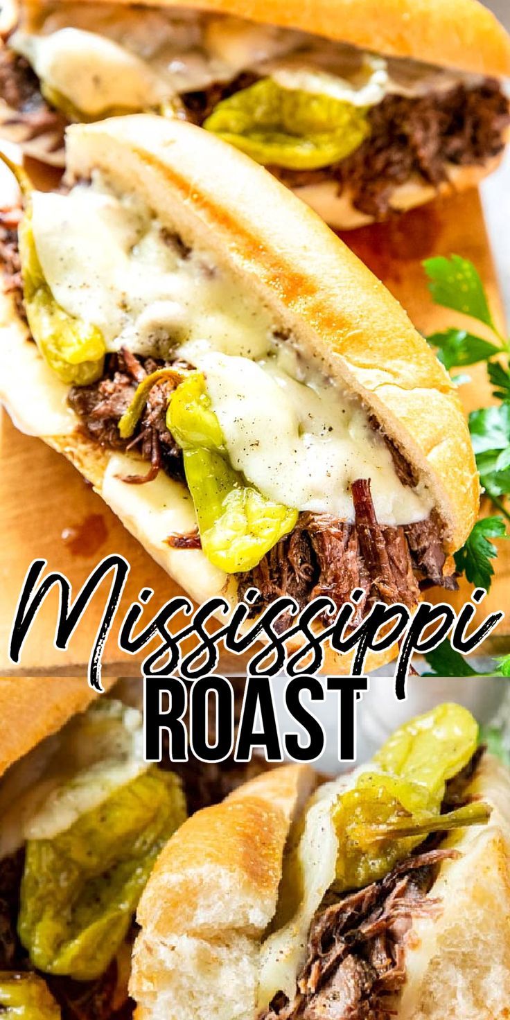 Mississippi Roast on a sandwich Roast With Peppercinis Crock Pot, Chuck Roast Crock Pot Recipes Sandwiches, Chuck Roast Sandwich Crock Pot, Missippi Pot Roast Sandwich, What To Serve With Mississippi Pot Roast, Crockpot Mississippi Roast, Pot Roast Sandwiches Crock Pot Recipes, Mississippi Roast Sandwiches, Fire Station Meals Dinners