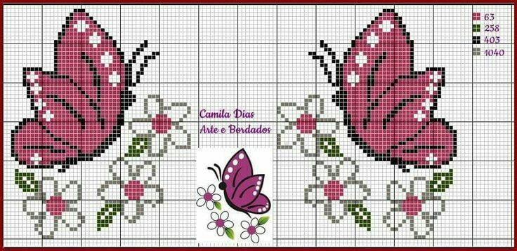 Pin by Tuca Teles on ponto cruz | Cross stitch flowers, Butterfly cross ...