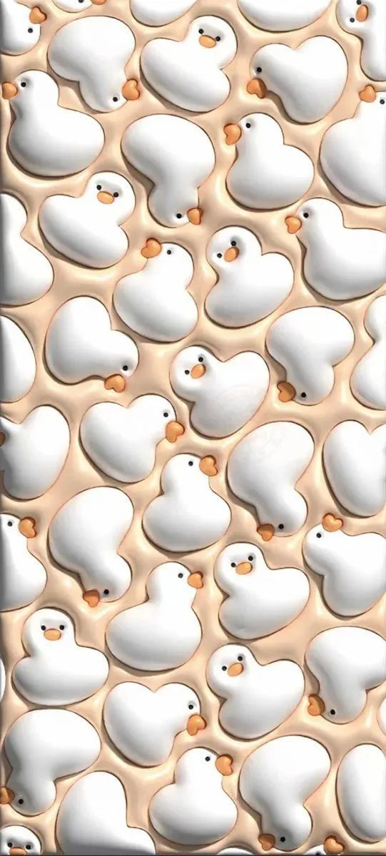 an image of many white ducks in the shape of hearts on a beige background iphone case