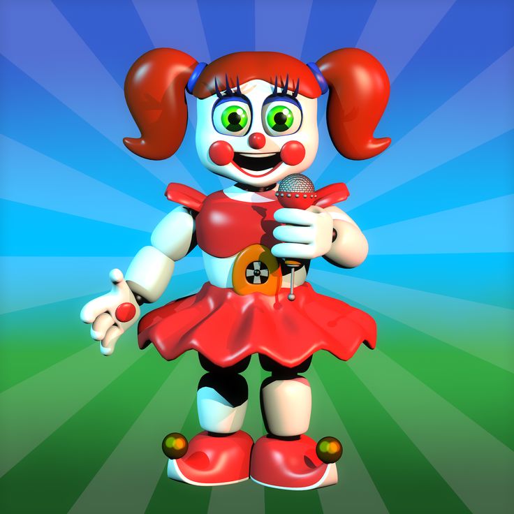 a cartoon clown holding a microphone in her hands