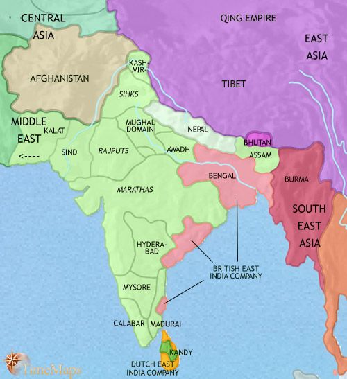 a map of india showing the major cities and their respective rivers in different colors, with names