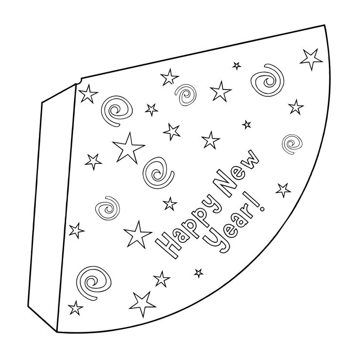 a coloring page with stars and the words happy new year on it in black and white