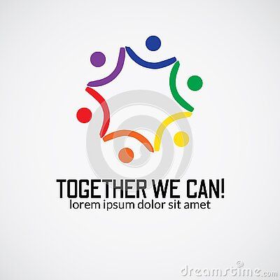 together we can logo with people holding hands