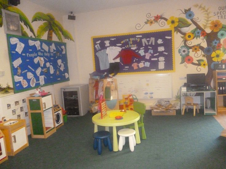 a child's playroom with various toys and decorations