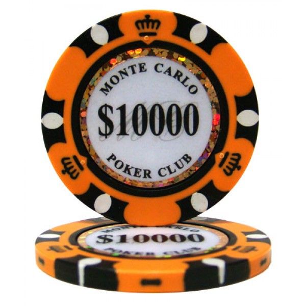 an orange and black casino chip with the words $ 1, 000 on it