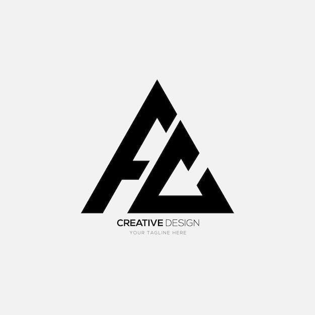 Premium Vector | Triangle letter F C modern logo design | Modern logo ...