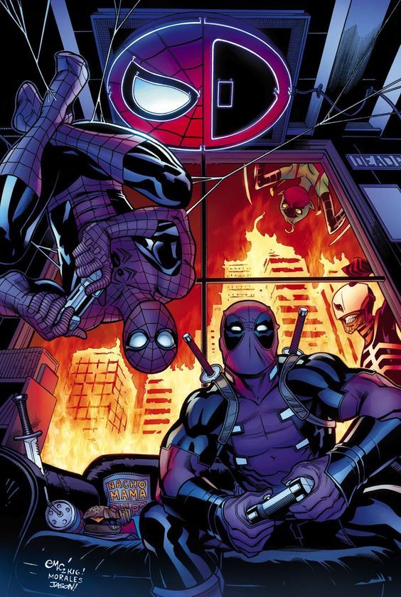 the cover to spider - man and deadpool