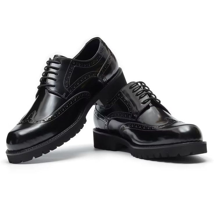 Introducing our Embossed Elegance Brogue Dress Shoes, crafted with the finest quality genuine cow leather and designed to exude luxury and elegance. The intricate embossed detailing adds a touch of uniqueness, while the genuine leather and pigskin lining ensure a soft and breathable feel. Elevate your outfit and make a lasting impression with these timeless and sophisticated shoes. Upgrade your footwear collection today and step into a world of style and comfort. Luxury Leather Dress Shoes With Brogue Detailing, Luxury Patent Leather Lace-up Shoes With Brogue Detailing, Luxury Wingtip Lace-up Business Shoes, Luxury Wingtip Lace-up Shoes For Business, Goodyear Welted Patent Leather Shoes With Round Toe, Elegant Patent Leather Monk Strap Shoes With Round Toe, Brown Patent Leather Wingtip Oxfords, Leather Wingtip Oxfords With Brogue Detailing, Patent Leather Oxfords With Brogue Detailing