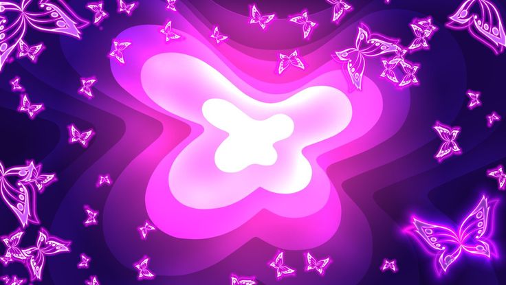 an abstract background with many butterflies in pink and purple colors on a dark blue background