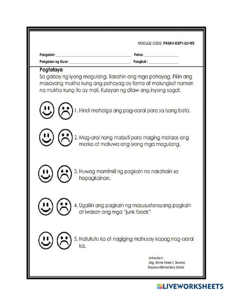 Mga Karapatan worksheet | Summative assessment, Worksheets, Exam