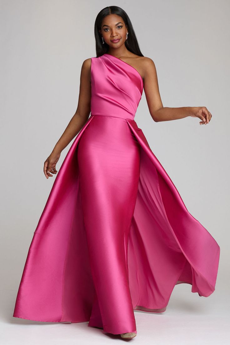 Dinner Dress Formal, Gaun Koktail, Red Green Dress, Pink Evening Gowns, One Shoulder Prom Dress, Gaun Fashion, 파티 드레스, Pink Wedding Dresses, Hot Pink Dresses