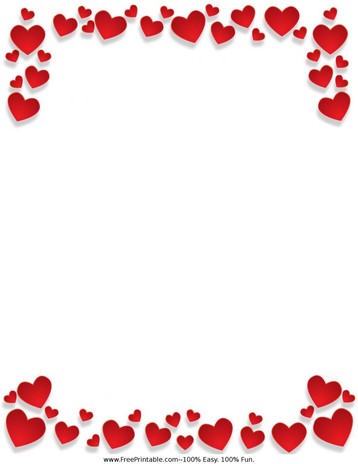 red hearts are arranged in the shape of a frame on a white background with space for text