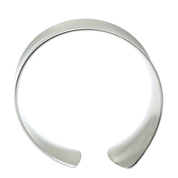 Tapered Brushed Anticlastic Aluminum Bangle Bracelet - johnsbrana - 6 Adjustable Stainless Steel Bangle With Polished Finish, White Gold Stainless Steel Bangle Cuff Bracelet, White Gold Stainless Steel Cuff Bangle, White Gold Stainless Steel Cuff Bracelet, White Gold Stainless Steel Bangle, Adjustable Metal Cuff Bracelet With Polished Finish, Modern Open Band Jewelry With Shiny Finish, White Gold Polished Metal Bangle, Polished White Gold Metal Bangle