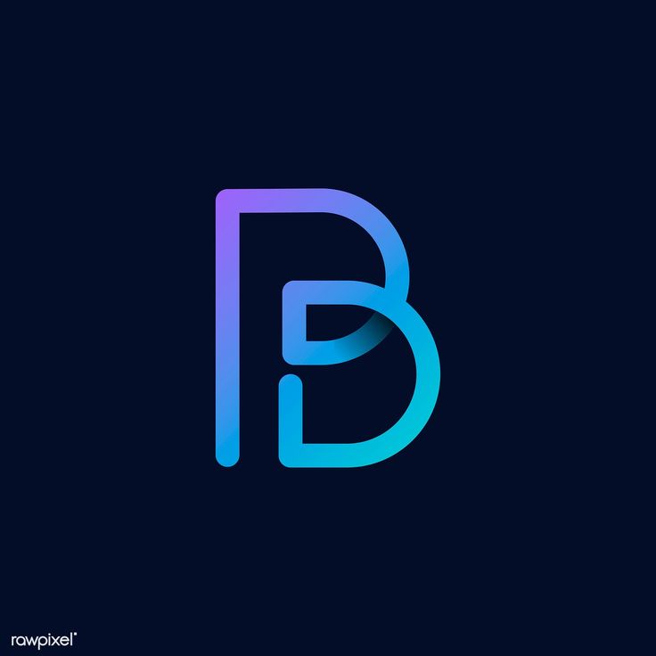 the letter b is made up of blue and purple lines on a dark background,