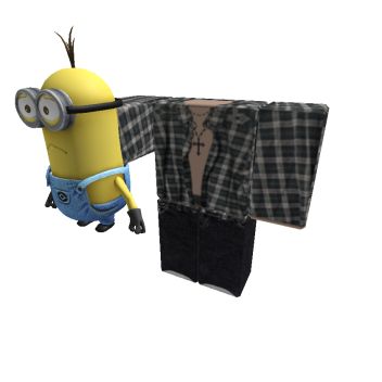 a cartoon minion hanging upside down in the air