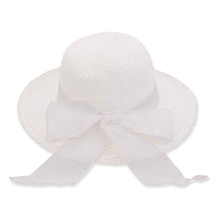 White straw beach hat for ladies with smaller head sizes. Wide brim for excellent sun protection. 3". Linen scarf with long bow. Small size, fits up to 54.5 cm, 21 3/8". Inner drawstring to fit extra small head size. UPF 50+ sun protection hat. 100% paperbraid Sunny Dayz® hats are especially made for girls and women with small head sizes. Petite size hat collection White Brimmed Panama Hat For Vacation, White Flat Brim Panama Hat For Vacation, White Straw Hat With Short Brim For Vacation, White Brimmed Boater Hat For Vacation, White Adjustable Panama Hat For Vacation, White Short Brim Sun Hat For Vacation, White Boater Hat With Short Brim For Beach, Adjustable White Boater Hat For Vacation, White Bucket Sun Hat For Beach