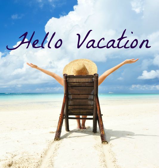 a person sitting in a chair on the beach with their arms spread wide open to the sky