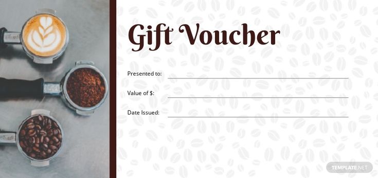 a gift voucher with coffee beans and spices