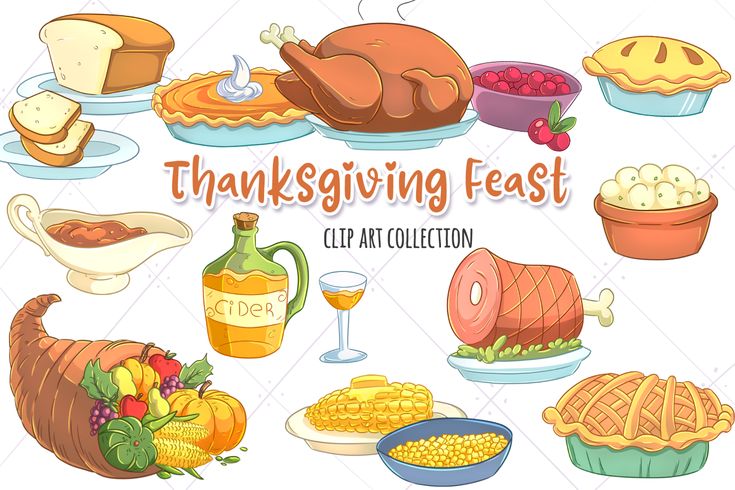 a thanksgiving feast clip art collection