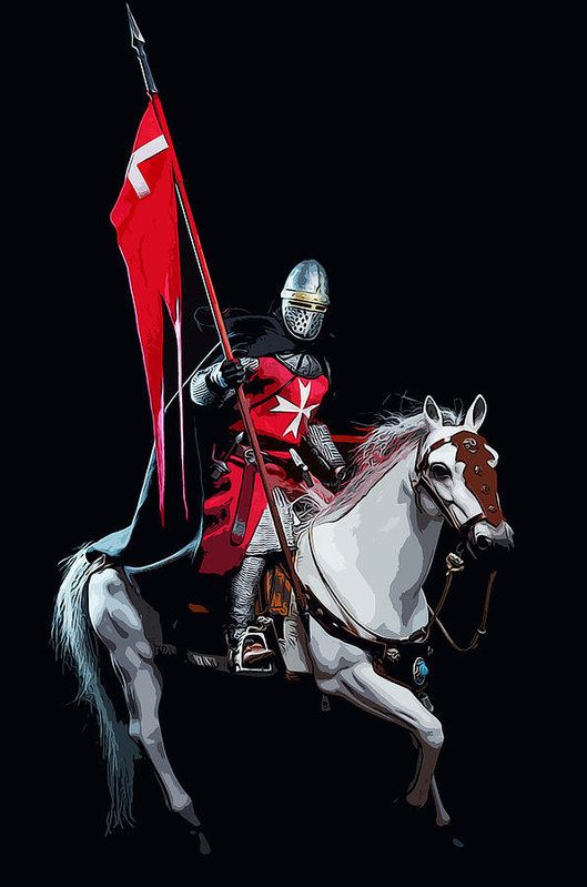 a statue of a knight on horseback holding a flag