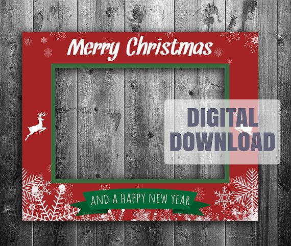 a merry christmas photo frame with the words digital download and a happy new year on it