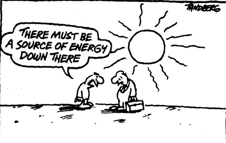 a comic strip with two people talking to each other and the sun in the background