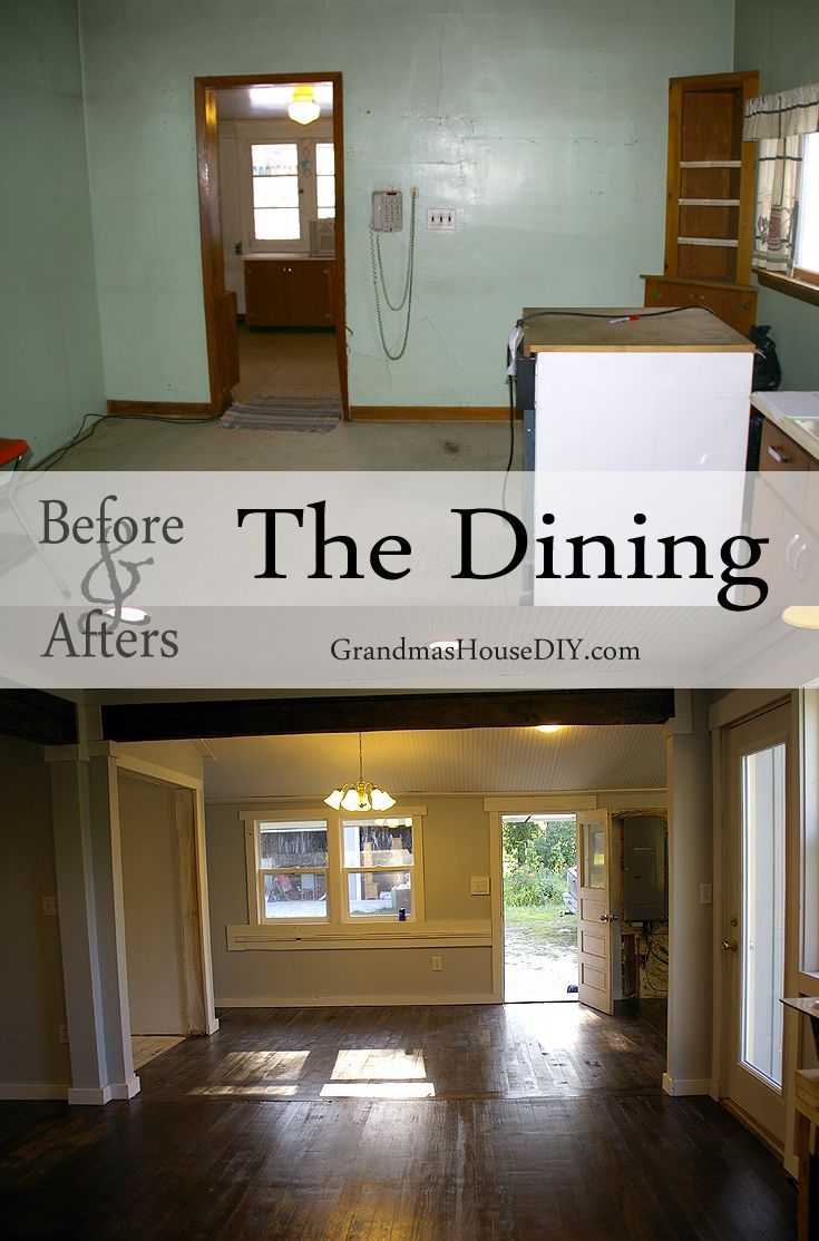 before and after photos of an empty house