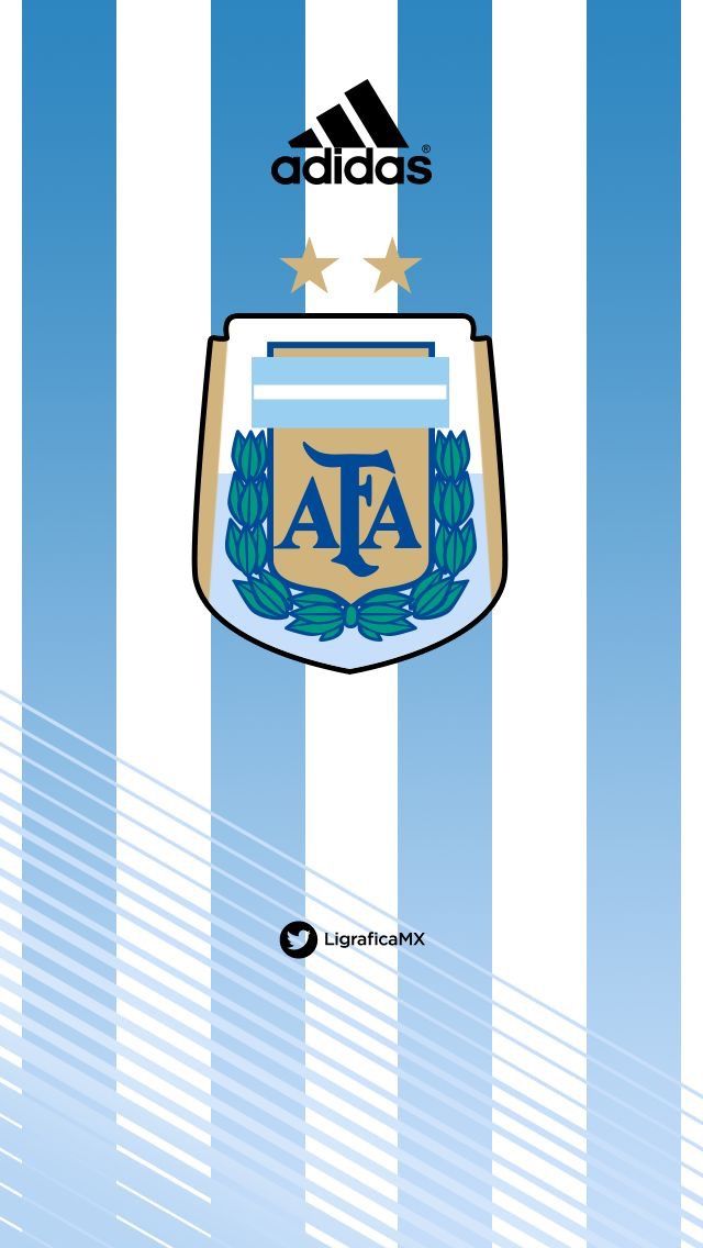 the adidas logo is shown on a blue and white striped background with three stars above it